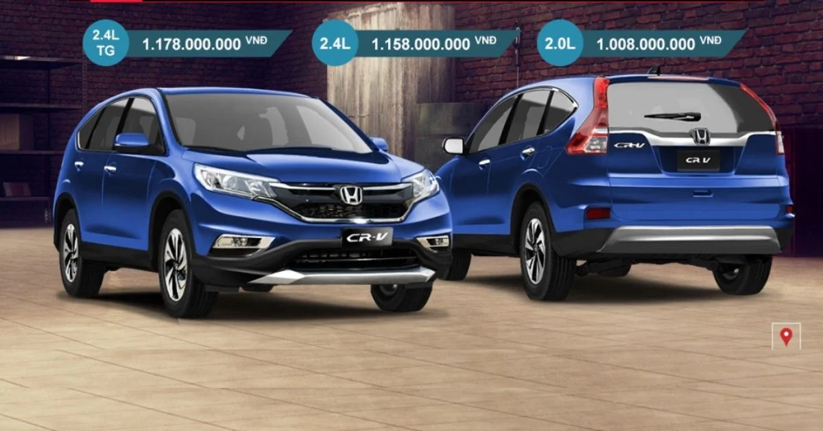 Giá xe Honda CRV 2016 ở thời điểm mới ra mắt có chênh lệch không quá lớn (Ảnh: Honda Mỹ Đình)