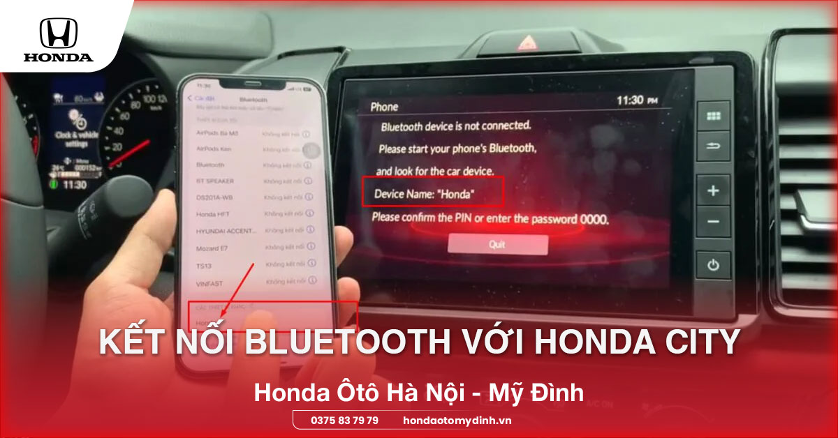 kết nối bluetooth với honda city