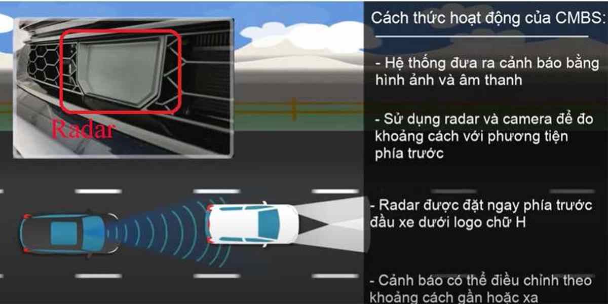 CMBS là tính năng hiện đại giúp xe giữ khoảng cách an toàn khi vận hành rất hiệu quả (Ảnh: Sưu tầm Internet)