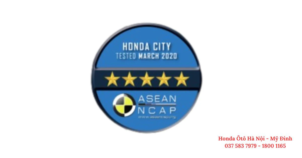 Honda City bản L được xếp loại 5 sao cao nhất theo đánh giá của ASEAN NCAP (Ảnh: Honda Việt Nam) 