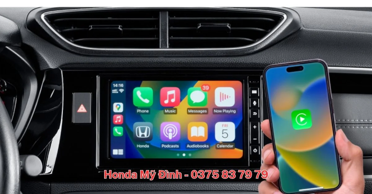 Honda BRV với các tính năng kết nối Apple Carplay và  Android Auto. (Ảnh: Sưu tầm Internet)