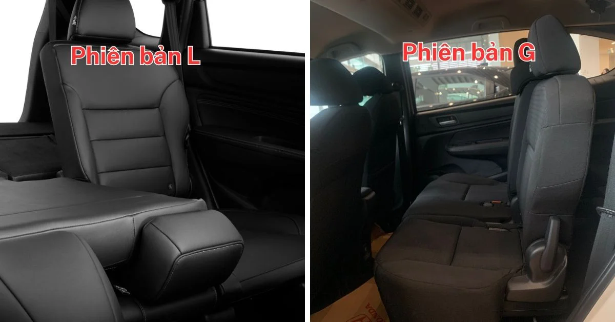 Ghế của Honda BRV khác nhau về chất liệu trên hai phiên bản. (Ảnh: Honda Mỹ Đình)