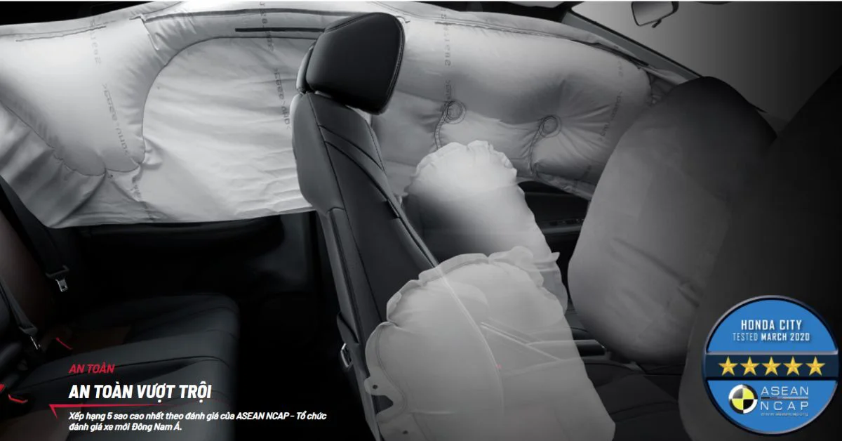 Hệ thống túi khí giúp đảm bảo an toàn tối đa cho người lái và hành khách (Ảnh: Honda Việt Nam)
