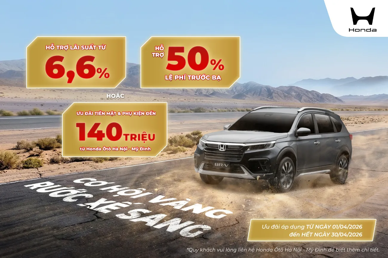 Ưu đãi mua ô tô Honda BR-V tháng 4/2026