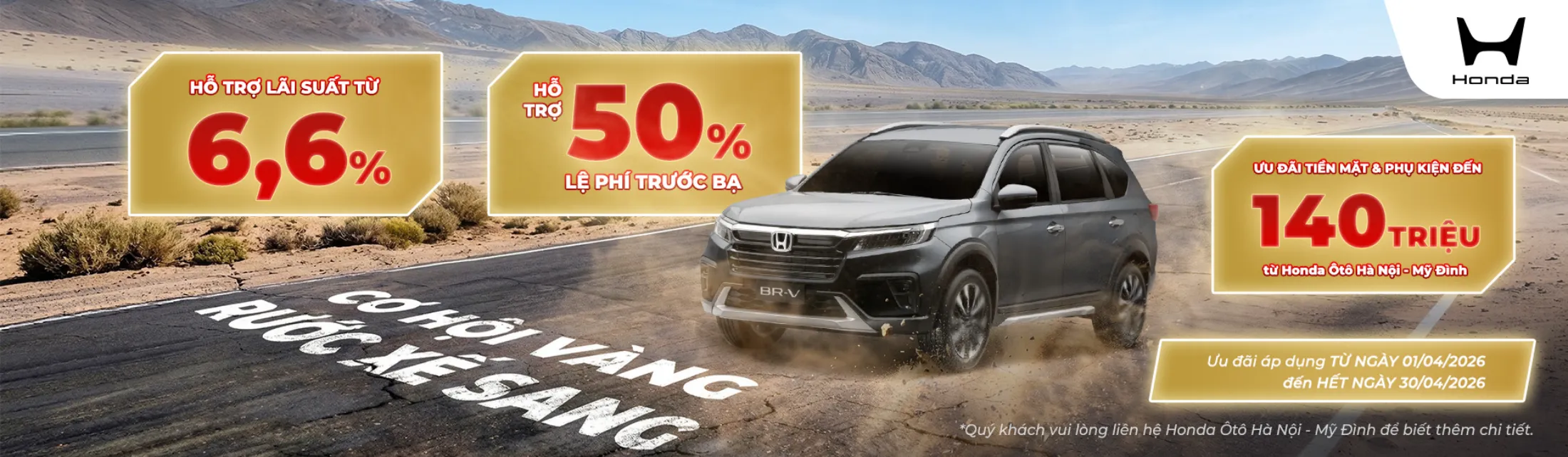 Ưu đãi mua ô tô Honda BR-V tháng 4/2026