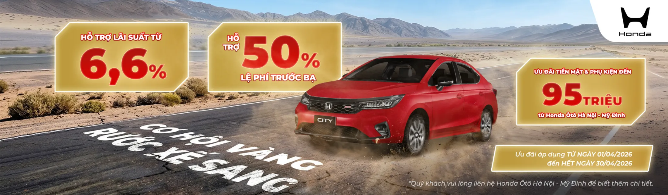 Ưu đãi mua ô tô Honda City tháng 4/2026