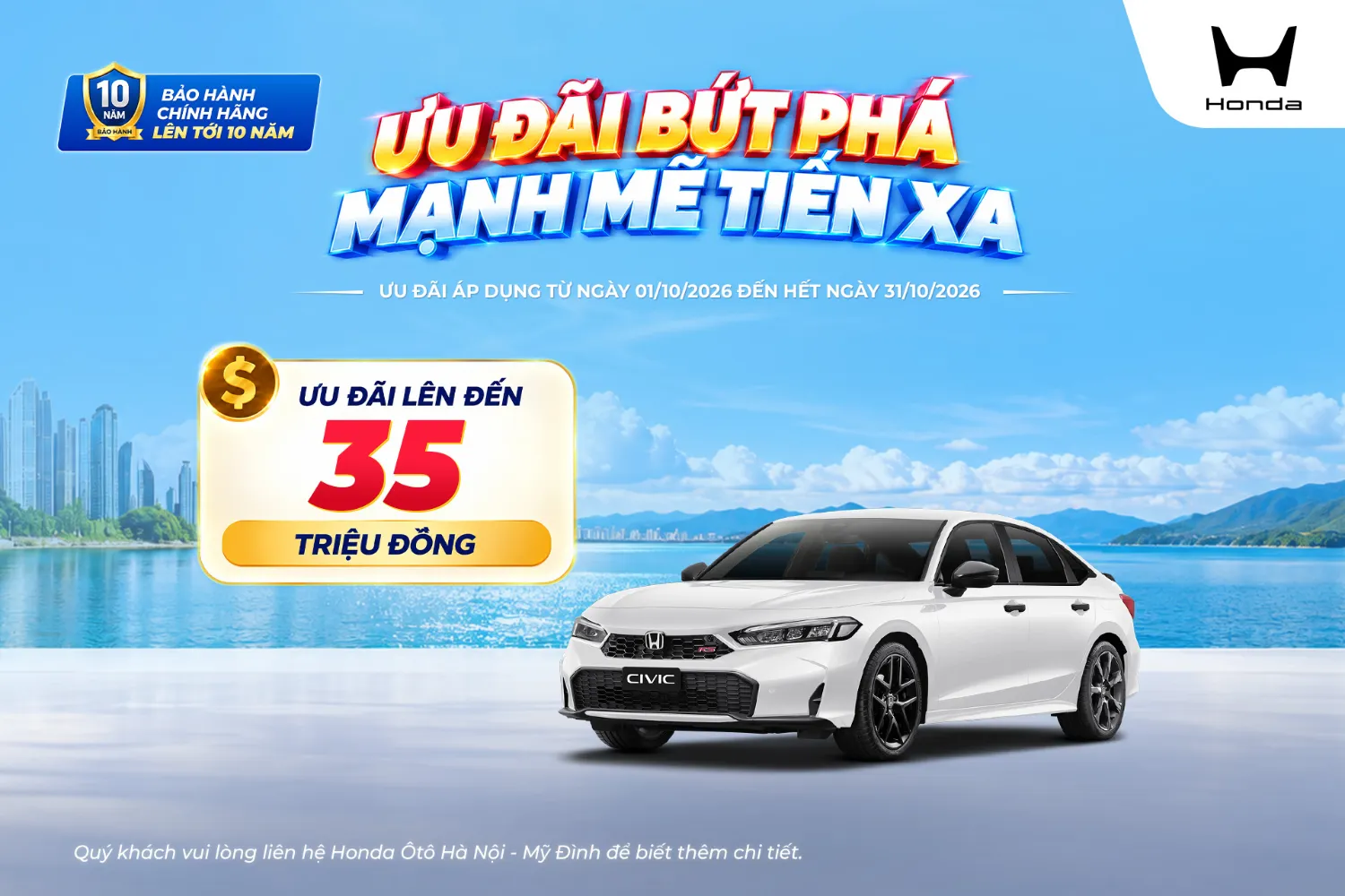 Ưu đãi mua Honda Civic tháng 10/2026