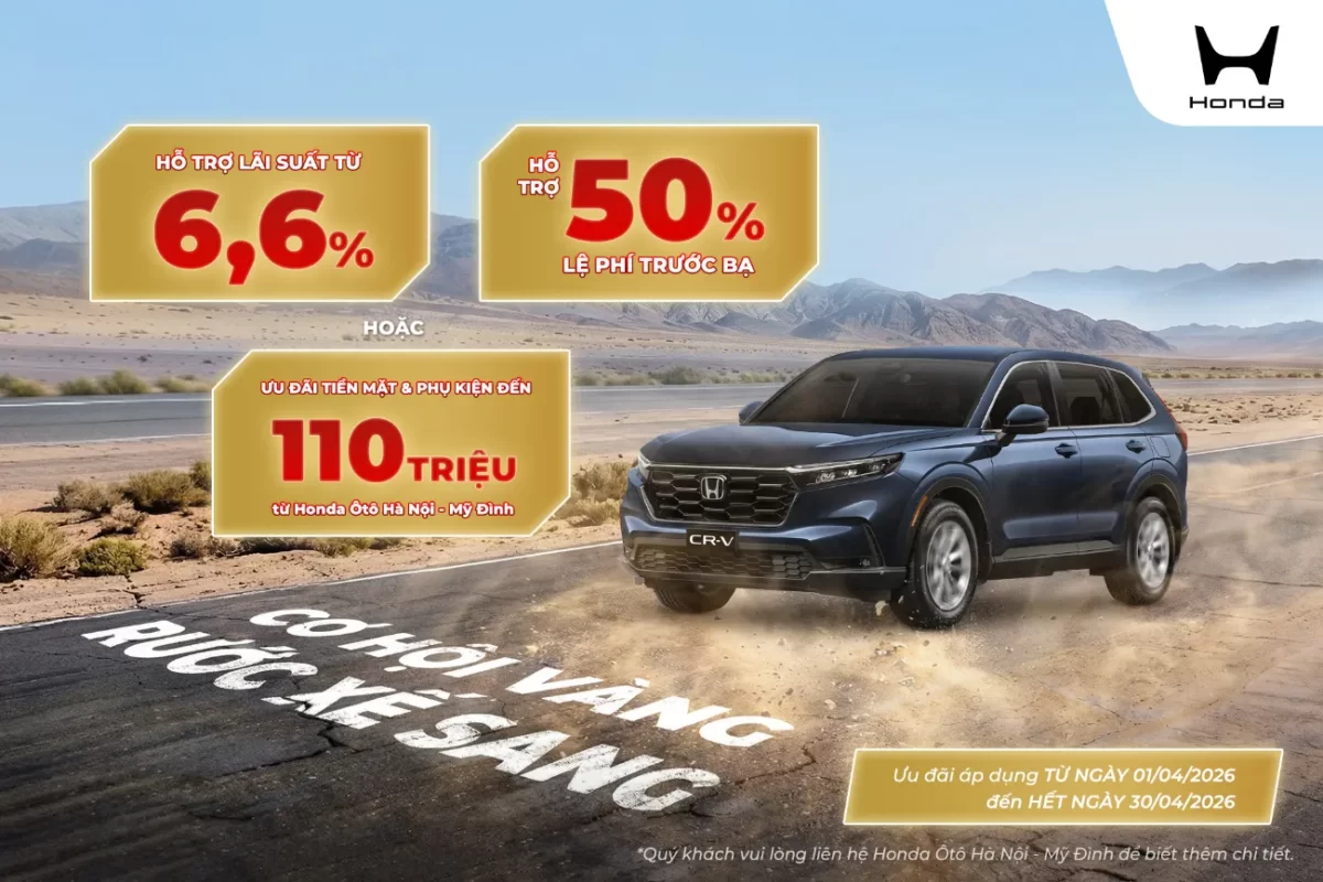 Ưu đãi mua ô tô Honda CR-V tháng 4/2026