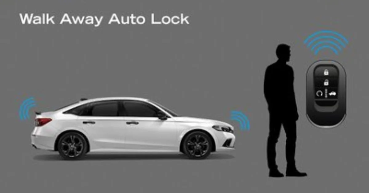Chức năng khóa cửa tự động thực hiện khi bạn rời khỏi xe và mang theo chìa khóa ra khỏi vùng cảm biến mà không cần bấm nút khóa cửa trên chìa khóa (RS, G) (Ảnh: Honda Việt Nam)