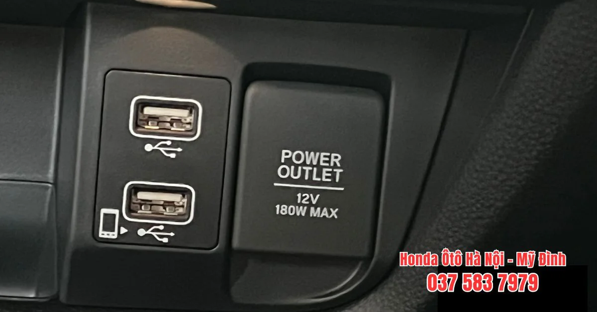 Honda City G được trang bị 3 cổng sạc