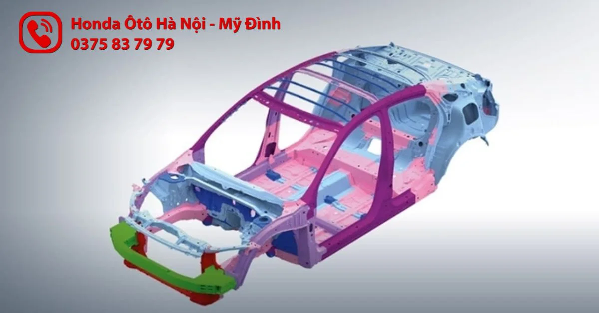 Hệ thống khung gầm xe Honda Civic bản E được cải tiến về cả cấu trúc và chất liệu (Ảnh: Honda Việt Nam)