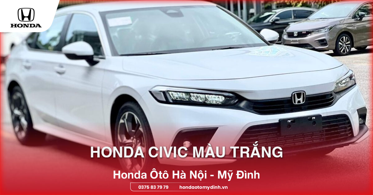 honda civic màu trắng