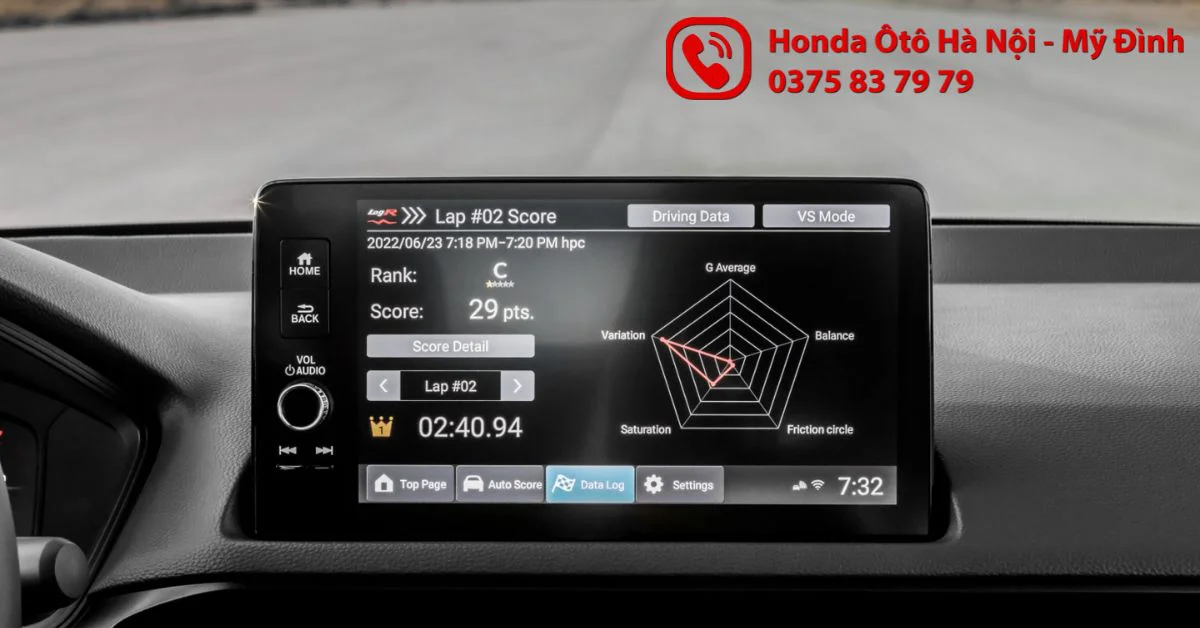 Hệ thống hiện đại, tích hợp nhiều cảm biến sẽ liên tục thu thập và phân tích dữ liệu lái xe trên từng cung đường đua và hiển thị thông tin cho người dùng trên ứng dụng Honda LogR (Ảnh: Honda Việt Nam)