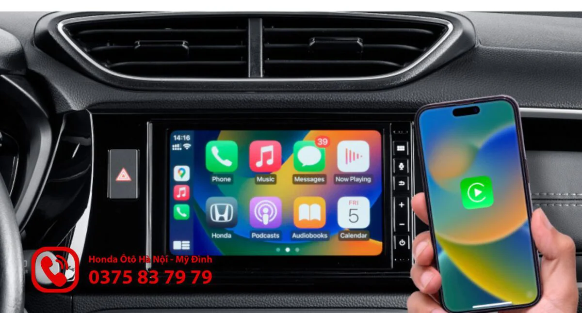 Honda BRV với các tính năng kết nối Apple Carplay và  Android Auto. (Ảnh: Sưu tầm Internet)