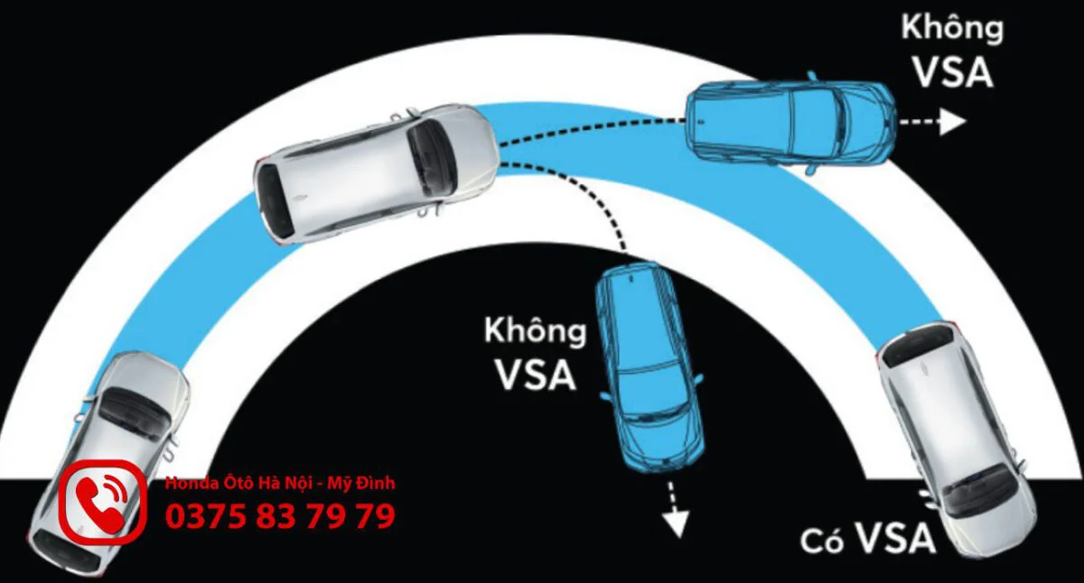 Hệ thống cân bằng điện tử VSA kiểm soát những thay đổi đột ngột, giữ cho xe luôn trong tầm kiểm soát của người lái. 