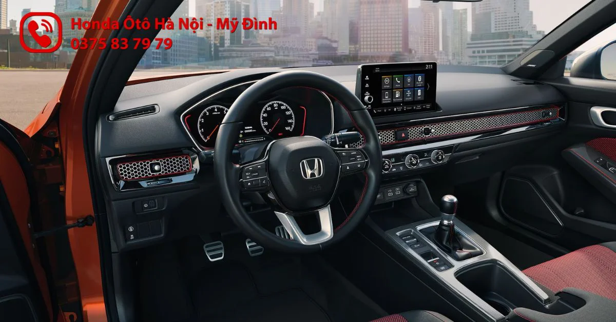 Vô lăng xe Honda Civic Si 2024 tích hợp các nút bấm điều khiển tiện lợi