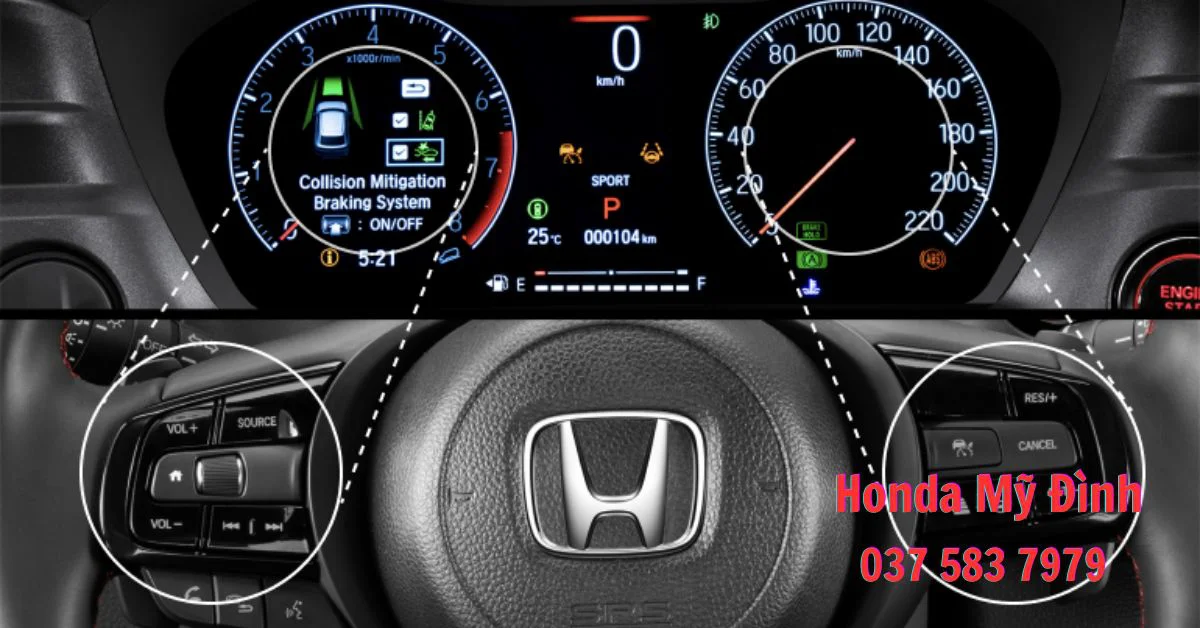 Honda ứng dụng bảng đồng hồ Digital 7 inch hiện đại trên xe HRV bản L (Ảnh: Sưu tầm Internet)
