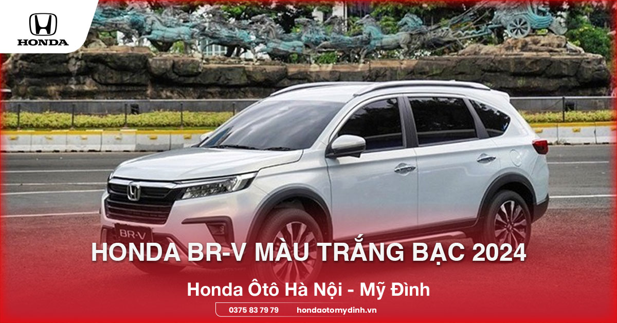 Honda BR-V màu trắng bạc 2024