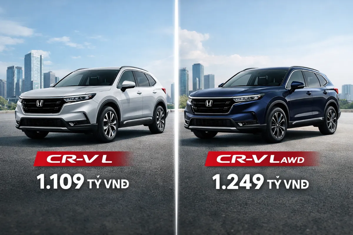 CR-V L AWD hiện có giá niêm yết cao hơn CR-V L khoảng 151 triệu đồng