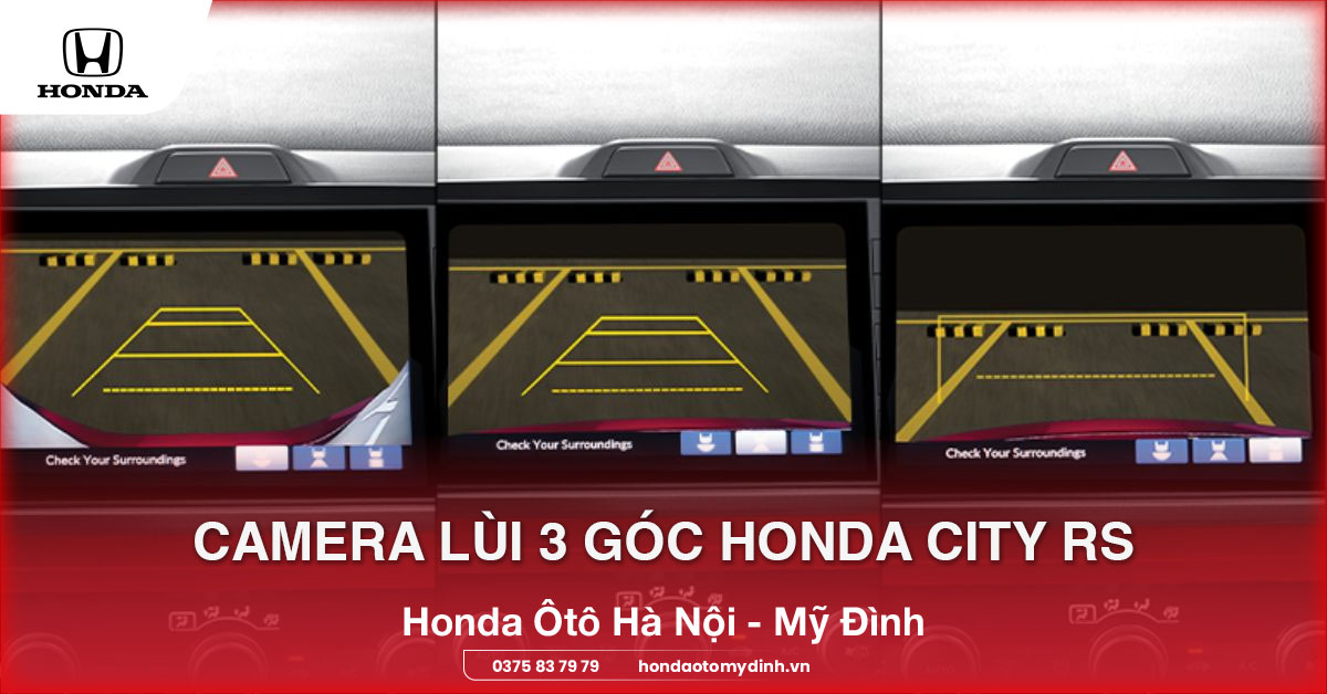 Camera lùi 3 góc Honda City RS
