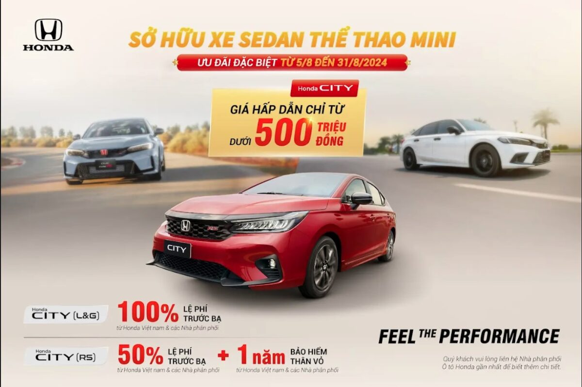 Ưu đãi mua xe ô tô Honda tháng 8