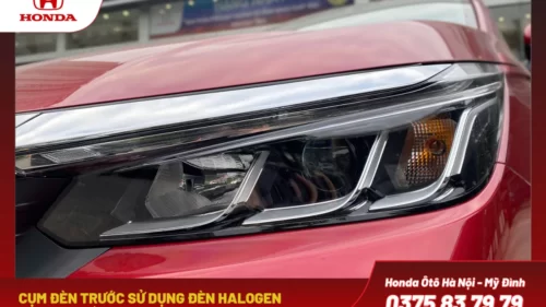 Cụm đèn trước sử dụng đèn Halogen, thiết kế sắc sảo, vuốt ngược về sau, tương tự Honda City bản G.