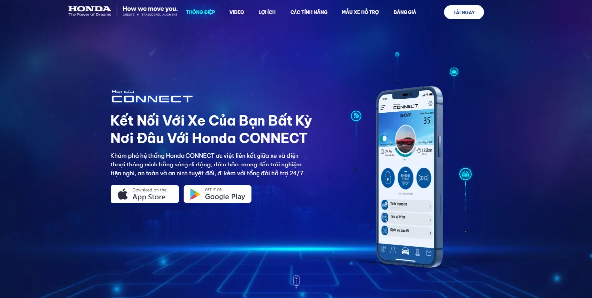 Honda CONNECT: Kết nối và điều khiển xe thông minh qua điện thoại (bản RS). Trải nghiệm công nghệ hiện đại, làm chủ chiếc xe trong tầm tay (RS).