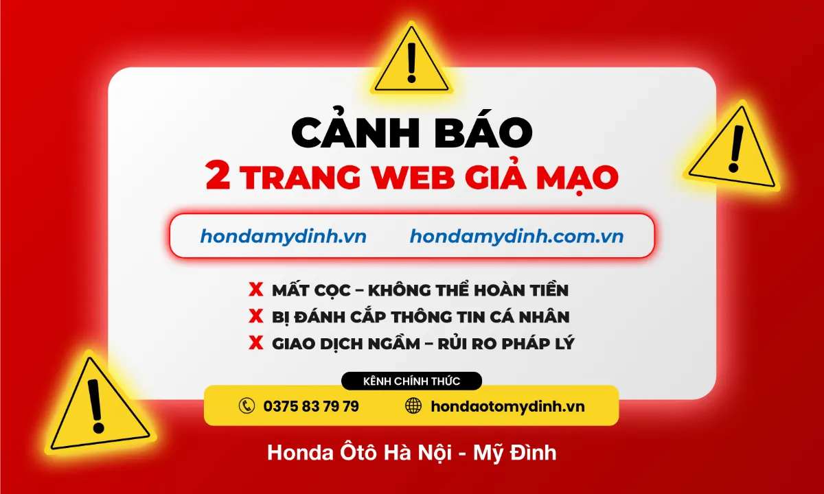 website giả mạo showroom Honda Mỹ Đình