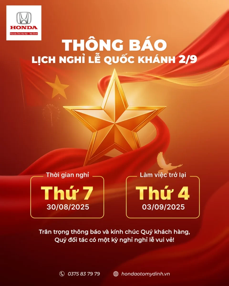 Lịch nghỉ lễ Quốc Khánh 2/9/2025