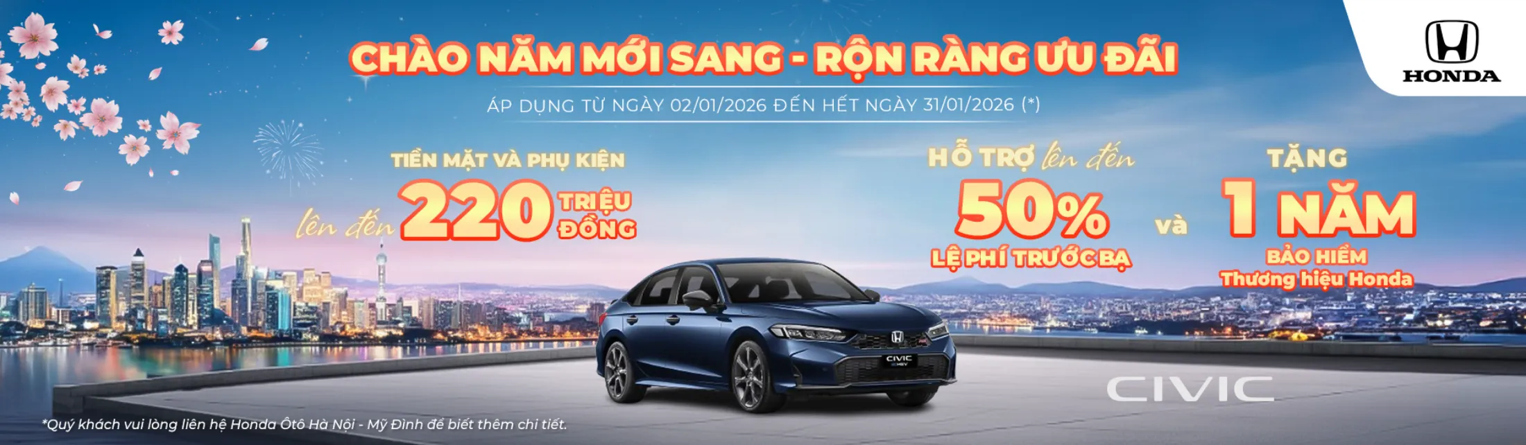 Ưu đãi Honda Civic tháng 1/2026