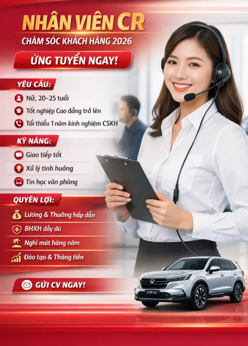 Tuyển dụng Nhân viên CR