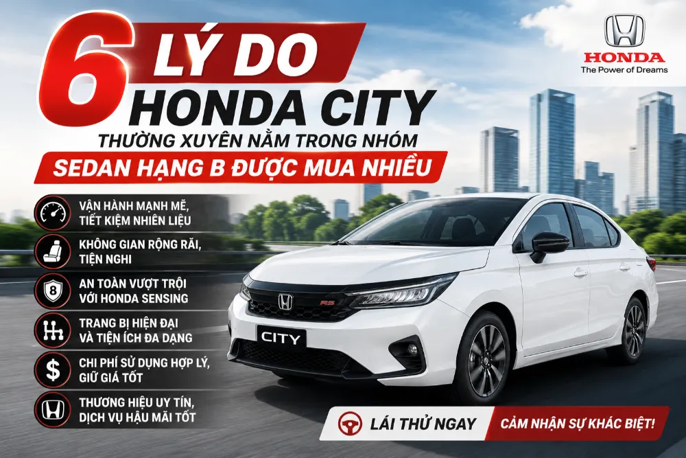 6 lý do Honda City thường xuyên nằm trong nhóm sedan hạng B được mua nhiều