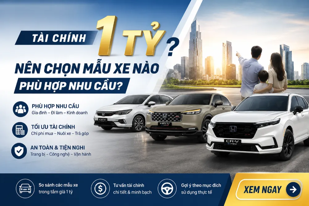 Xác định nhu cầu mua xe để tối ưu ngân sách mua xe 1 tỷ