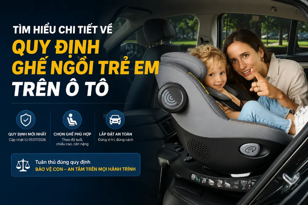 Quy định pháp luật mới nhất về ghế ngồi trẻ em trên ô tô