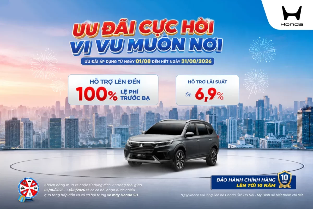 Ưu đãi Honda BR-V tháng 8/2026