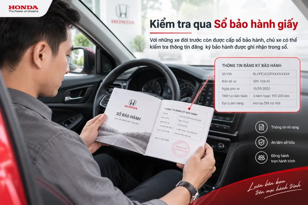 Kiểm tra qua Sổ bảo hành giấy