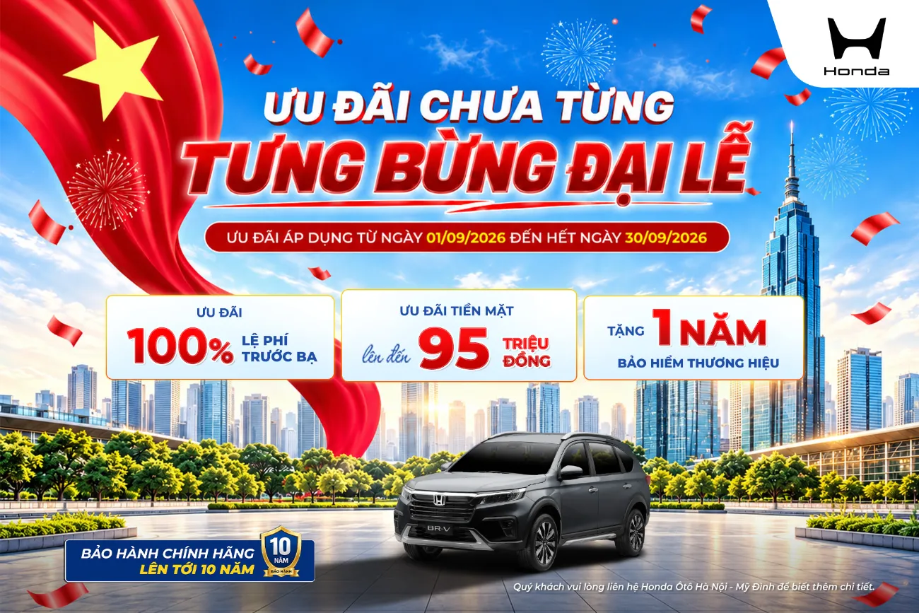 Ưu đãi mua xe Honda BR-V tháng 9/2026