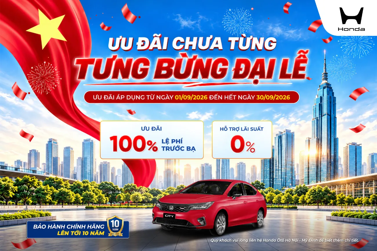 Ưu đãi mua xe Honda City tháng 9/2026
