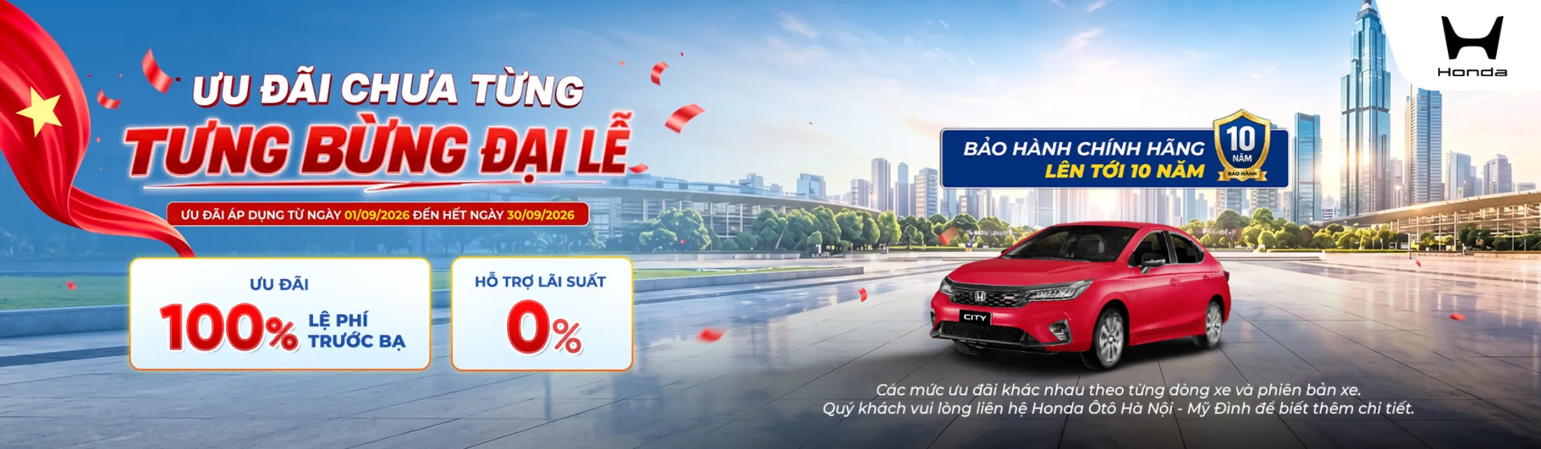 Ưu đãi mua xe Honda City tháng 9/2026