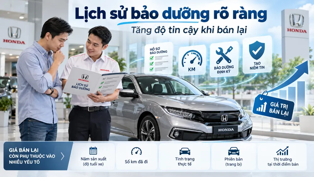 Lịch sử bảo dưỡng rõ ràng giúp tăng độ tin cậy của chiếc xe